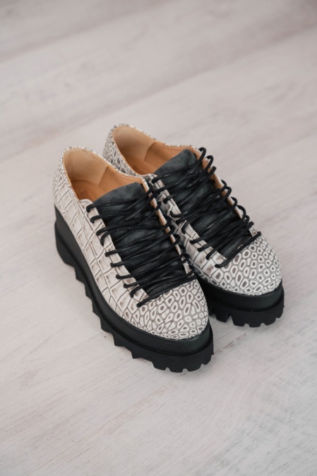 Pantofi - .Lyon - Croco Grey