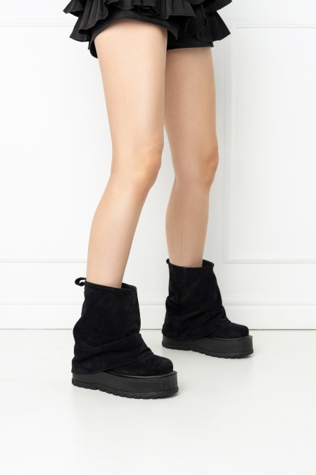 Ghete - Slouchy Short - Negru Velur
