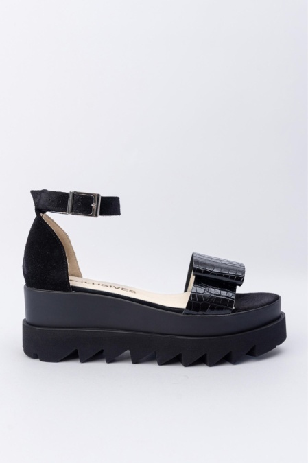Sandale - Belle - Croco Black