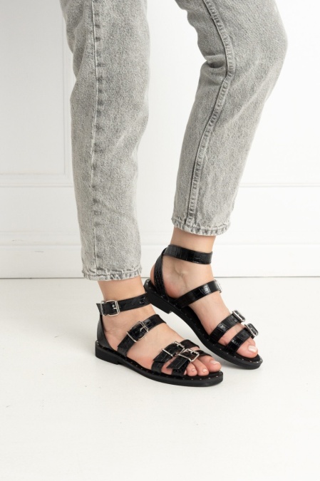 Sandale - Lugo - Croco Black