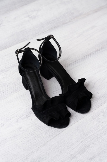Sandale - Ruffles - Black - 5cm