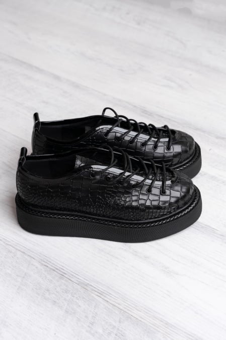 Pantofi - Play - Croco Black