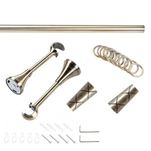 Galerie metalica Zeus 19mm, bronz antic, 240 cm, KIT COMPLET - Img 2