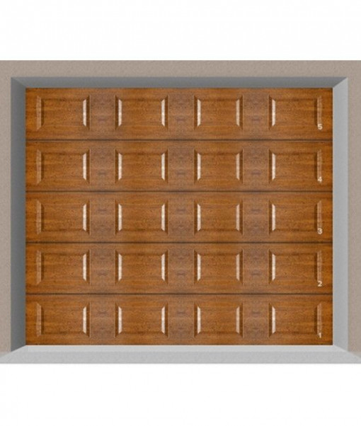 Usa de garaj sectionala, doorTECK, casetat, stejar auriu, 2600 x 2250 mm