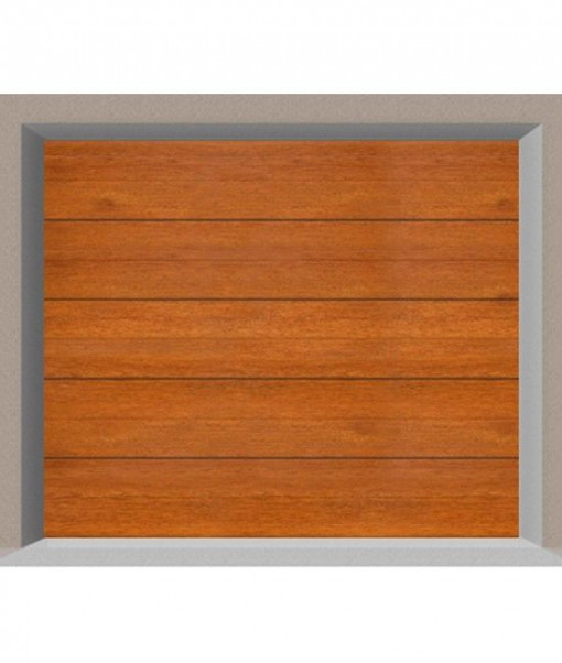 Usa de garaj sectionala, doorTECK, cu o linie centrala, stejar auriu, 2600 x 2250 mm