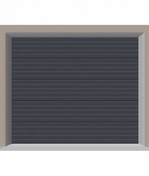 Usa de garaj sectionala, doorTECK, cu dungi orizontale, gri, 4200 X 3250 mm