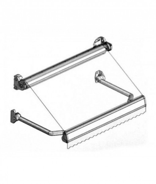 Parasolar Balcon, cu 2 brate articulate, tensionate, 1100 x 1800 mm, PB93