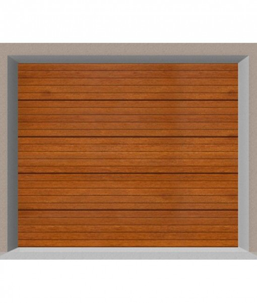 Usa de garaj sectionala, doorTECK, cu dungi orizontale, stejar auriu, 2500 X 2250 mm