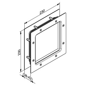 Geam patrat cu rama otel inoxidabil, 230 x 230 mm, 2435R1 - Img 2