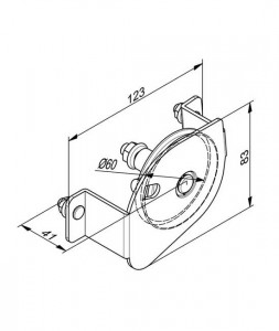 Sistem ghidaj arc spate, D=60mm, usi rezidentiale, greutate 340kg, cablu max. 3mm, dreapta, RSCR60R - Img 2
