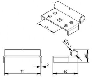 Suport rola, simpla, ax rola 11 mm, 450SZ - Img 2