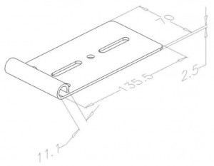 Suport superior de rola, galvanizat, pt ax rola 11mm, latime 70mm, 417 - Img 3