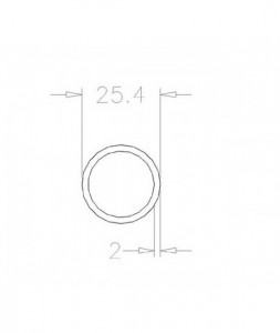 Ax tubular, 1 '', galvanizat, 2mm, L = 2750mm, 701-2750Z - Img 2