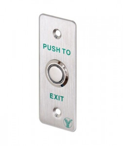 Buton de iesire incastrabil, iluminat cu LED albastru, PBK-814A(LED) - Img 1
