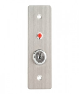 Buton de iesire incastrat cu carcasa, cu cheie, cu led, tamper, KY-C-SS-2-rdgn - Img 3