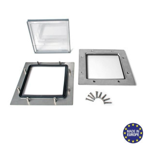Geam patrat cu rama otel inoxidabil, 230 x 230 mm, 2435R1 - Img 3