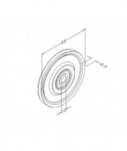 Rola otel galvanizat, D=80mm, d=10mm, greutate usa 340kg, cablu max de 4mm, 570-80 - Img 2