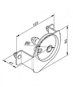 Sistem ghidaj arc spate, D=60mm, usi rezidentiale, greutate 340kg, cablu max. 3mm, stanga, RSCR60L - Img 2
