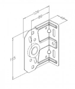Suport ax cu rulment de mijloc, 2,5mm, galvanizat, ax de 1" distanta de la perete 86mm, 3086C