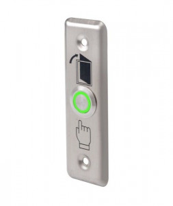 Buton de iesire cu LED, incastrabil, complet metalic, verde, PBK-811A(LED)-gn