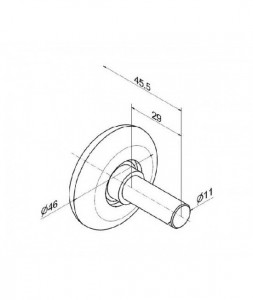Rola nylon ax scurt 11mm, L=45, 45kg, pt. arc in spate cu cablu in interior, 574S - Img 2