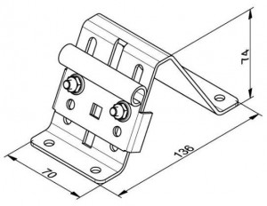Suport superior de rola, usi industriale, galvanizat, reglabil, pt ax rola 11mm, 415RZ - Img 2