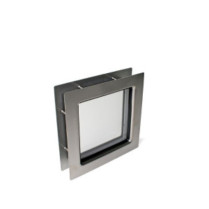 Geam patrat cu rama otel inoxidabil, 230 x 230 mm, 2435R1