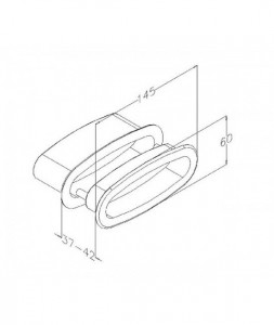 Maner negru din plastic oval pt usi garaj, panou 37-42mm, 641B - Img 2