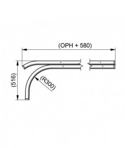 Set sina orizontala, arc in fata, galvanizata, 2'', pentru usi de H=2375mm, RS200H40 - Img 2