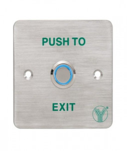 Buton de iesire incastrabil, iluminat cu LED albastru, PBK-814C(LED) - Img 2