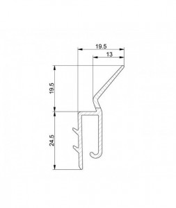 Garnitura laterala de cauciuc, gri , PVC tare , cu TPR flexibil L=2135, 1085-2135 - Img 2