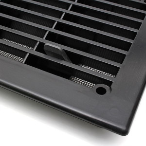 Grila aerisire pentru ventilatie cu rama neagra, 344 x 138 mm, 717FN-Black - Img 4