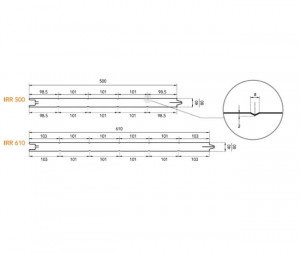 Panou industrial tip sandwich pentru usi de garaj sectionale, inaltime 610 mm, gri antracit 7016, per metru liniar - Img 2