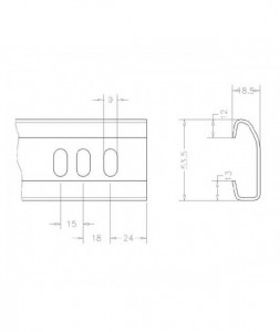 Profil C galvanizat 2mm, L=5000mm, 5C5000 - Img 2