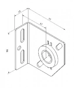 Suport ax cu rulment galvanizat , ax de 1" distanta de la perete 67 mm, dreapta, 310-67RH - Img 2