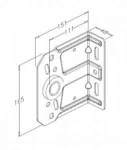 Suport ax cu rulment lateral , 2.5 mm , galvanizat , ax de 1" distanta de la perete 111 mm, 3111C - Img 2