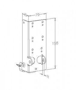 Suport inferior de rola, nereglabil, ax 11mm, 360kg, 422 - Img 2