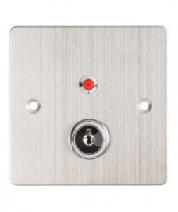 Buton de iesire incastrabil/aplicabil cu carcasa, cu cheie, cu led, KY-B-SS-2-rdgn