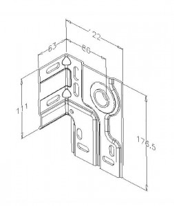 Suport ax cu rulment lateral , 3 mm, galvanizat, ax de 1" distanta de la perete 86 mm, 3086S - Img 2