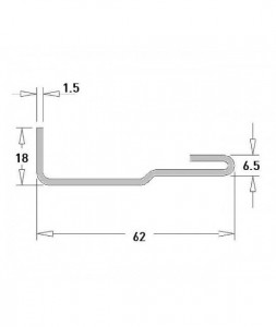 Profil boiandrug, galvanizat, 1,5mm, 62x18mm, L = 3000mm, 915VR3000 - Img 2