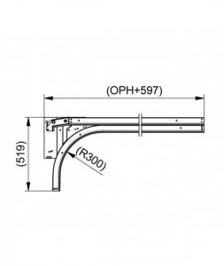 Set sina orizontala, cu placa laterala, pt. arc spate galvanizata, 2'', curbata, H= 2250 mm, RSCH30 - Img 2