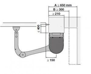 Motor automatizare poarta batanta, Nice, HYKE, 3,5m, brat articulat, 24 Vdc, HK7024 - Img 2