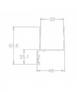 Profil H de usa pietonala, 3m, pentru panou de 40mm grosime, 1032END-3000 - Img 2