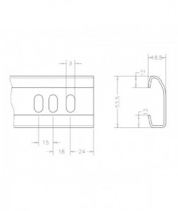 Profil C galvanizat 2mm, L=4500mm, 5C4500 - Img 2