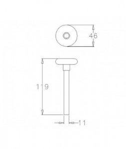 Rola nylon, 2", ax 11mm, L=119mm, 60kg, 574-60 - Img 2