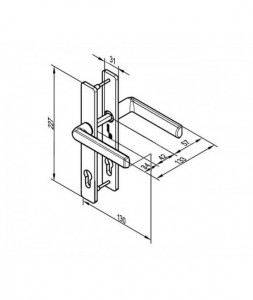 Set clanta si sild din aluminiu pt usa pietonala, 1034PGR - Img 2