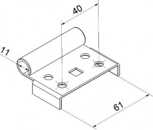 Suport rola, galvanizat, pentru ax rola 11mm, L= 60mm, 423SZ - Img 2
