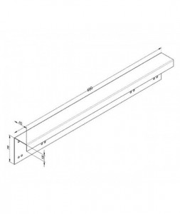 Capac capat panou industrial galvanizat, gaurit 40 mm/500 mm, 40E500 - Img 2