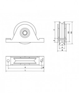 Roata forma ,,V'' cu un singur lagar, WSV 820 - Img 3