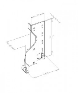 Suport inferior de rola pentru sistem de ghidare a cablului pe exterior ax rola 11mm, 400kg, 437 - Img 2